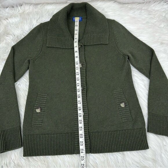 Pendleton Women’s Green Collared Button Down Y2K Cardigan Knit Sweater S/C36 - Picture 9 of 11